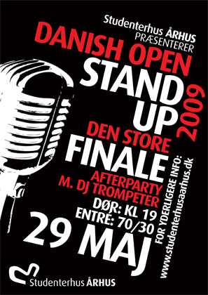 The final of the Danish Open in stand-up in the Student House